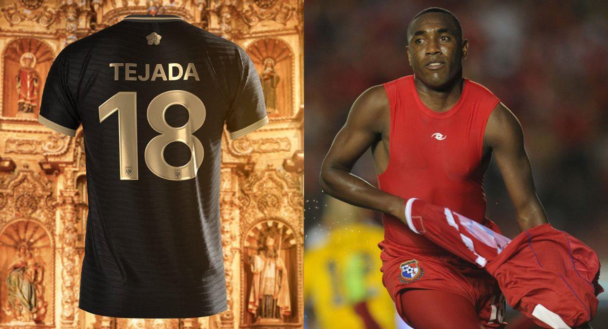 La posible nueva camiseta de Panamá en honor a Luis Tejada. Foto: Twitter / Andina
