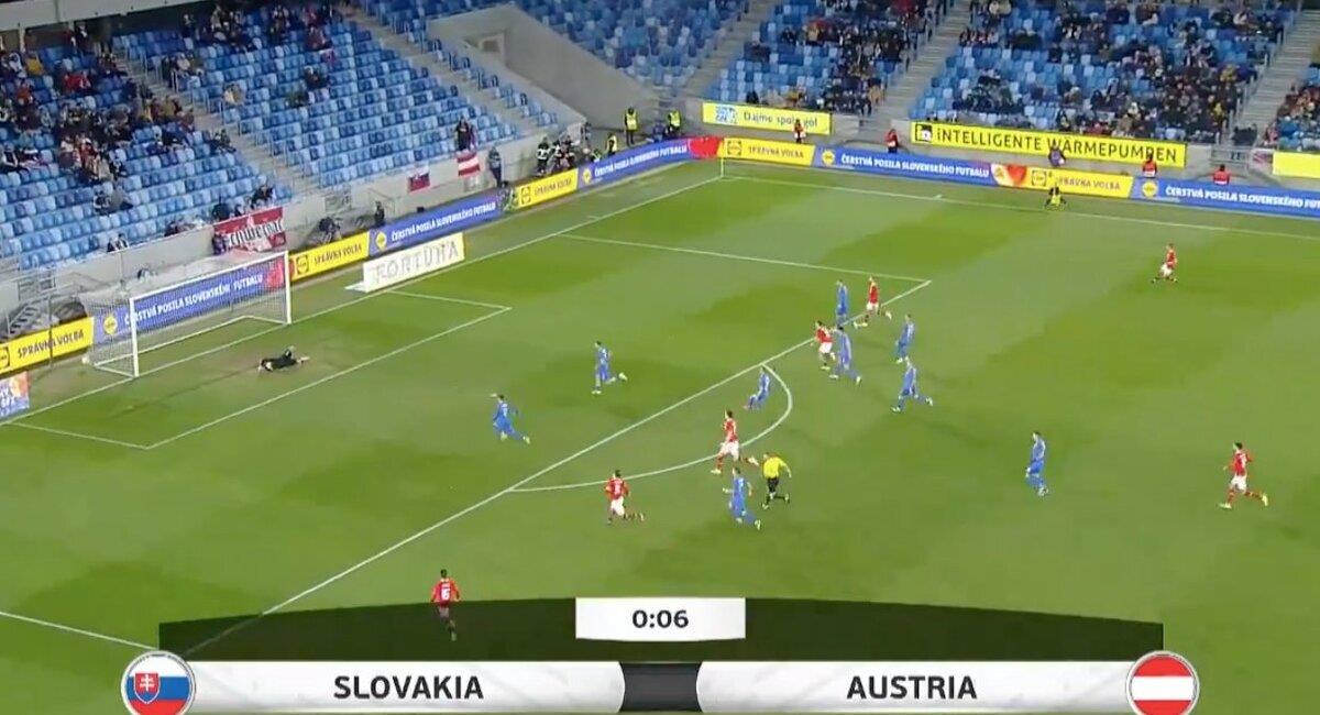 Austria vs Eslovaquia. Foto: Captura