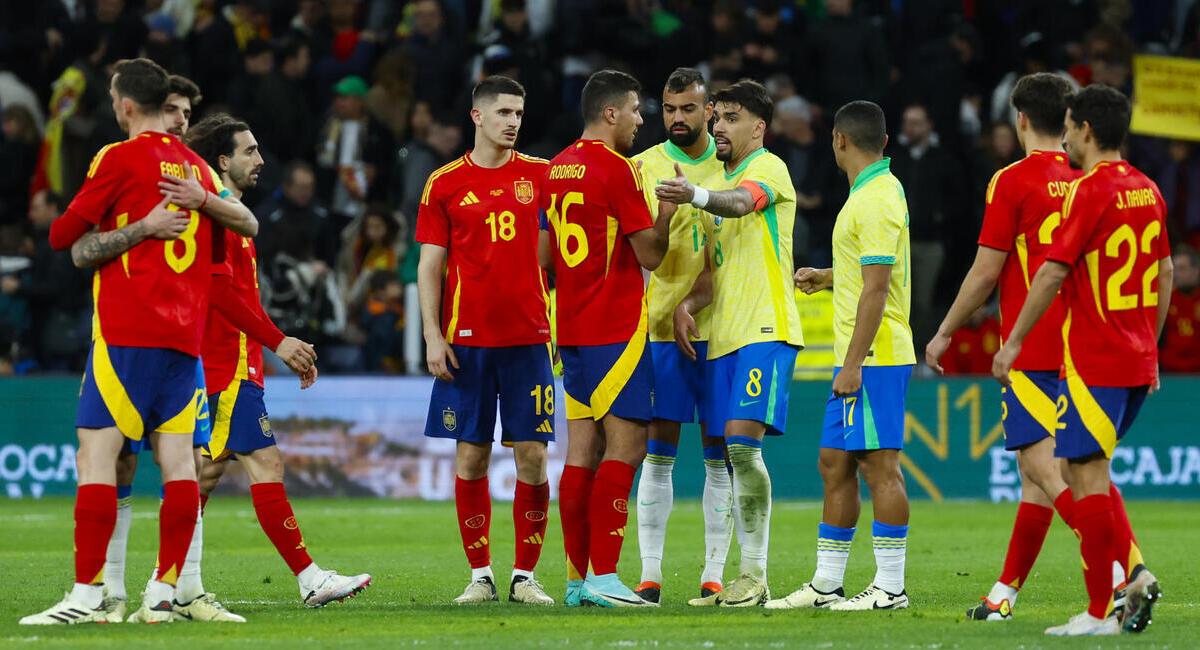 España y Brasil igualan en un partidazo. Foto: EFE