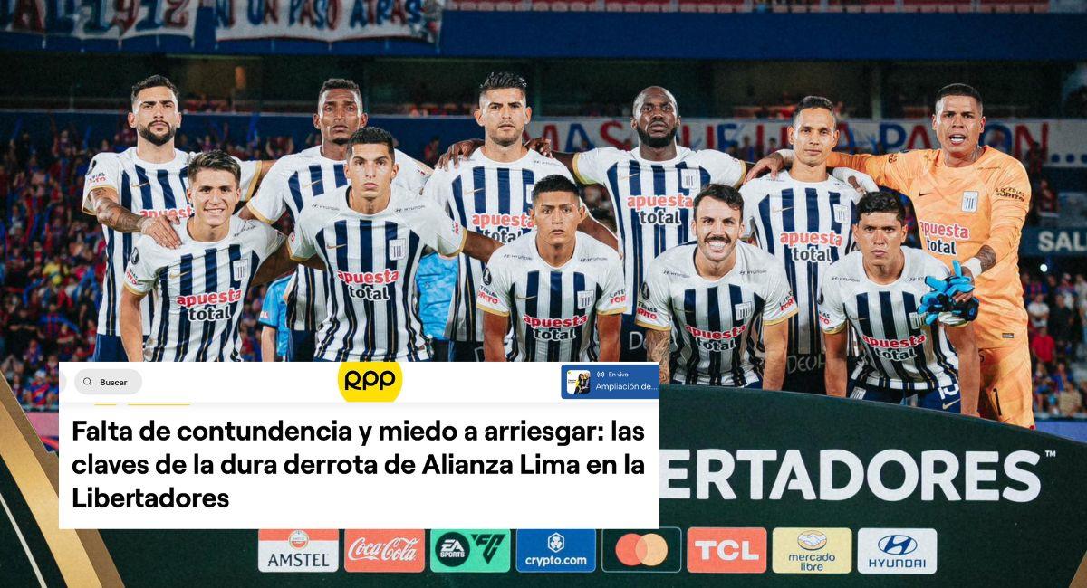 Alianza Lima cayó por 0-1 a Cerro Porteño. Foto: Twitter @ClubALoficial / Captura de RPP