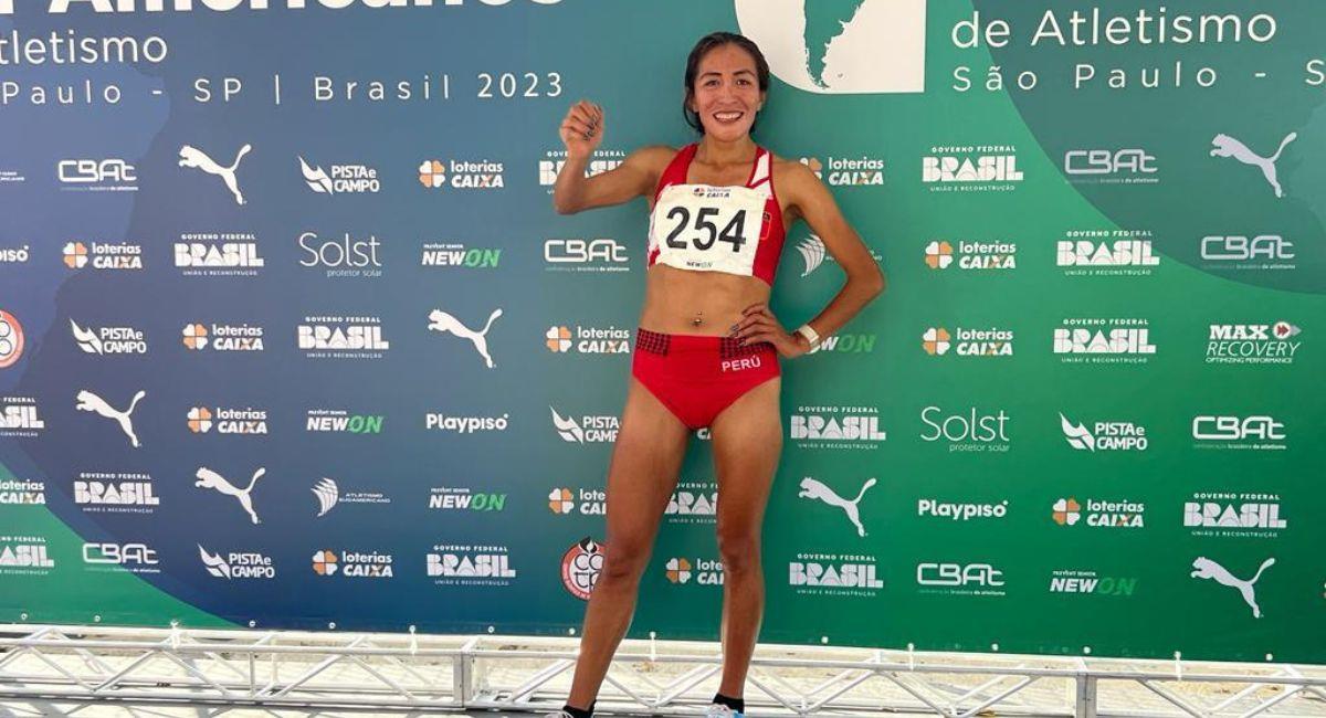 Thalia Valdivia logró la marca clasificatoria para París 2024. Foto: Twitter @atletismoperu